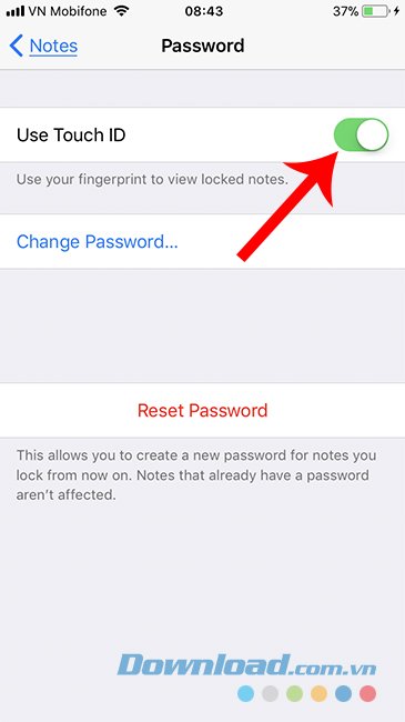 Sử dụng Touch ID