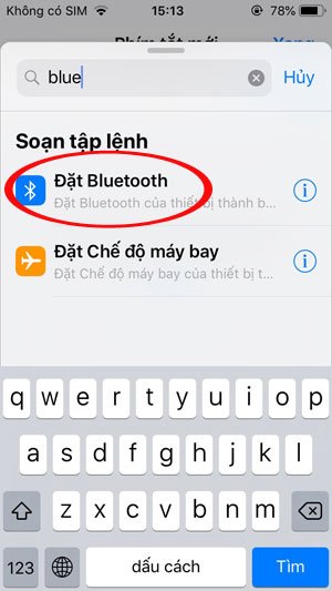 Thêm phím tắt bluetooth