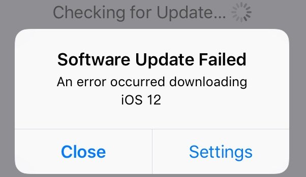 Software Update Failed