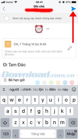 Zalo Lịch hẹn