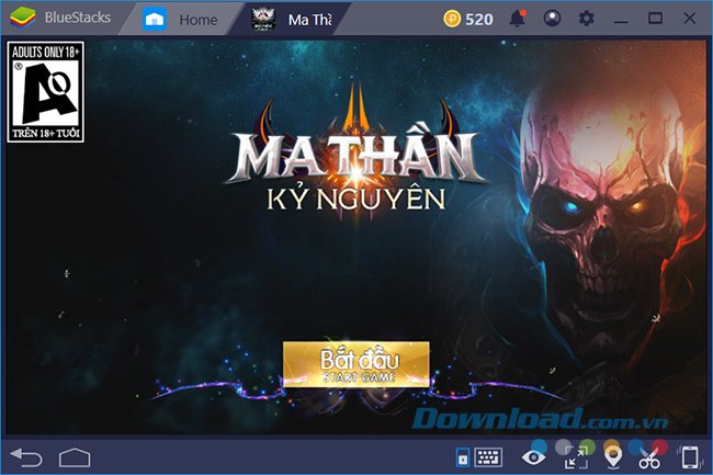 Bắt đầu vào game