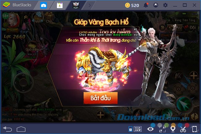 Bắt đầu vào game