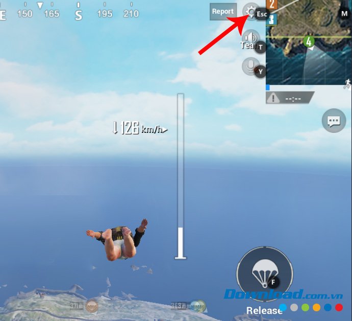 Chọn vào Settings của game PUBG Mbile