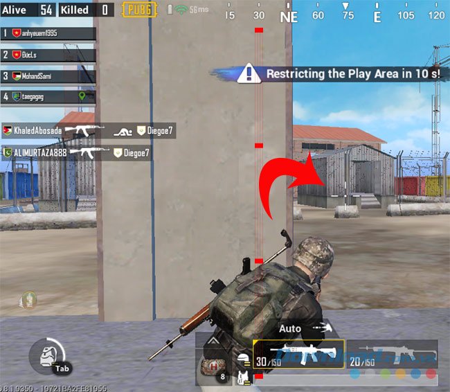 Cách nghiêng sang phải khi bắn PUBG Mobile