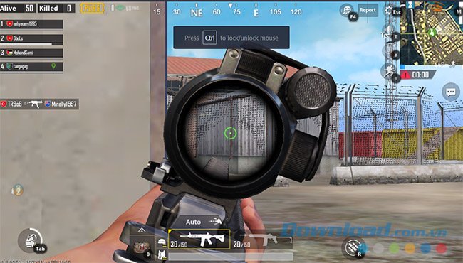 Nghiêng và bật ngắm trong game PUBG Mobile