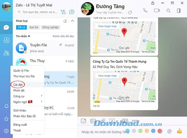 Ứng dụng chat Zalo