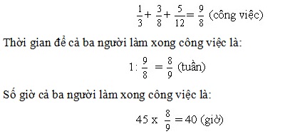 Bài tập Toán lớp 5: Công việc chung, tỷ số, tỷ số phần trăm