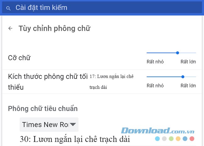 Chọn Font chữ khác