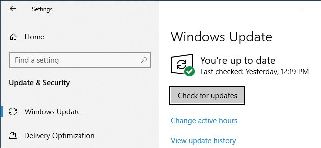 Check Update Windows 10