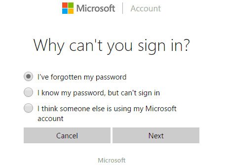 Khôi phục mật khẩu Windows 10 trực tuyến