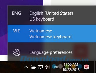 Thay đổi từ tiếng Việt sang tiếng Anh