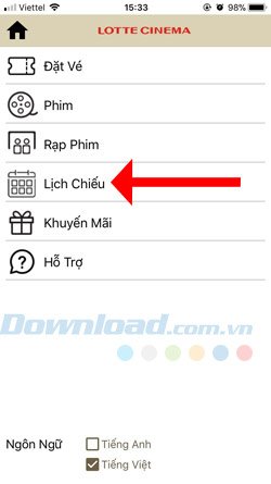 Lịch chiếu phim 