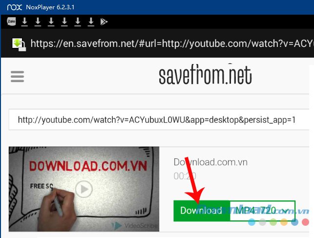 Download video Youtube bằng NoxPlayer