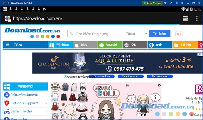 Download phần mềm về Nox