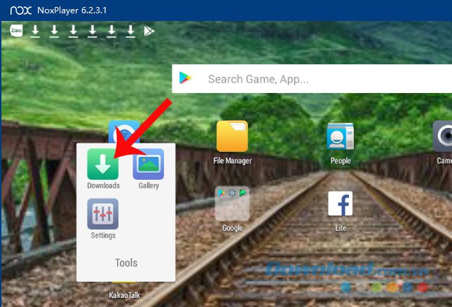 Truy cập vào Download trên Nox