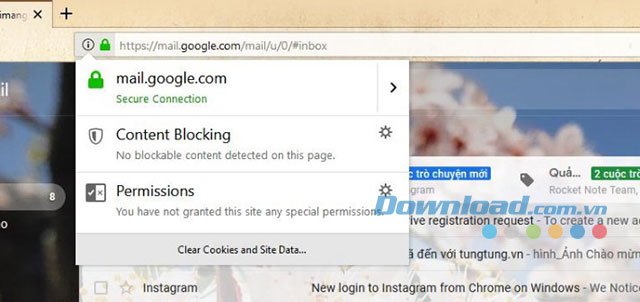 Xóa cookie và dữ liệu trang web