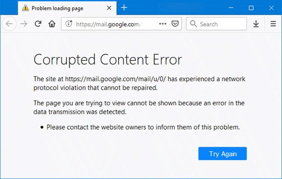 Cách sửa lỗi Corrupted Content Error trên Firefox