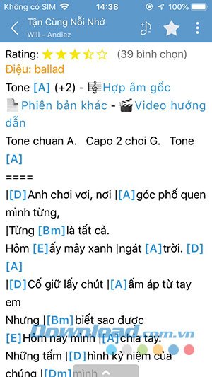 Giao diện bản hợp âm