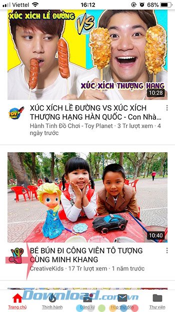 Mở Video YouTube