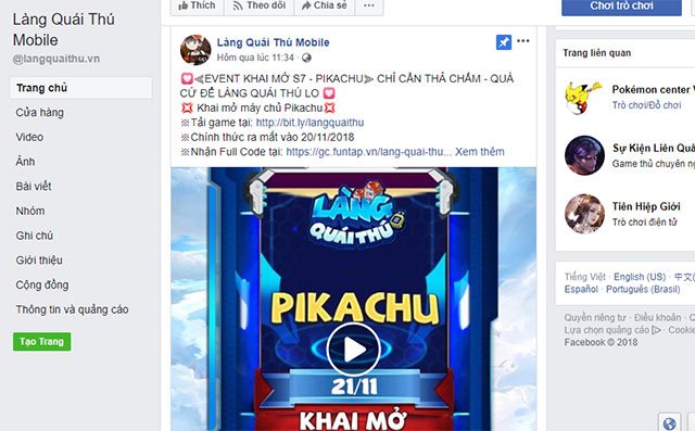 Tham gia các sự kiện mở server mới - sự kiện hàng tuần, trên Fanpage Facebook và Group Facebook