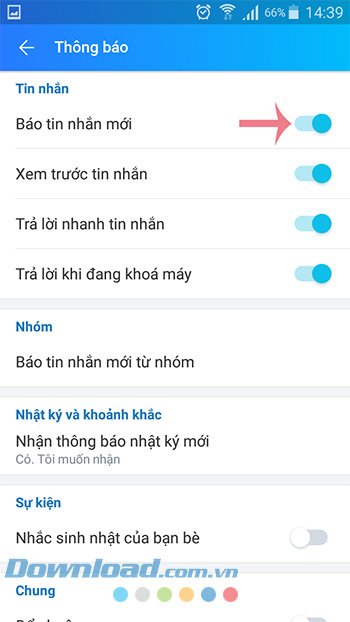 Báo tin nhắn mới