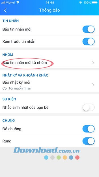 Tắt thông báo nhóm