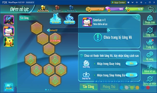 Bổ sung Lông Vũ cho Pokemon trong Làng Quái Thú