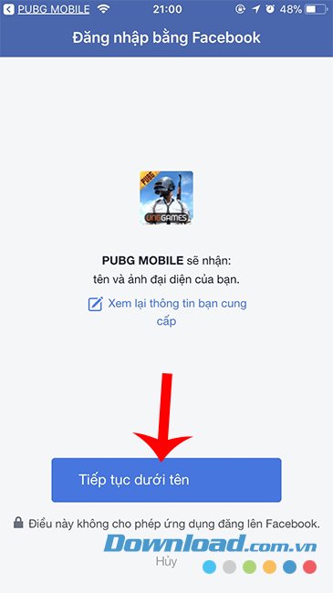 Tiếp tục sử dụng Facebook để chơi PUBG Mobile Việt Nam