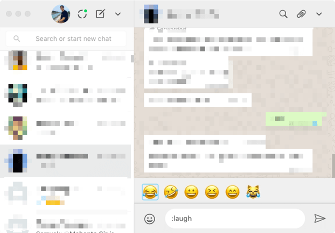 WhatsApp tự động hoàn thiện emoji