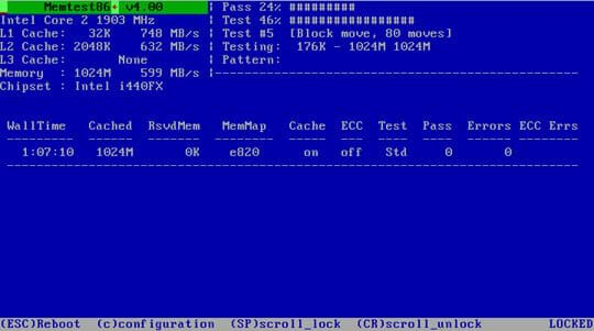 Memtest86+ giúp phát hiện lỗi bộ nhớ