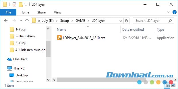 Khởi động file cài đặt LDPlayer