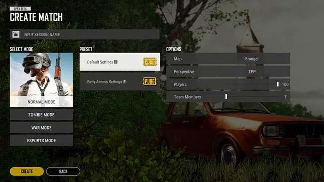 Thiết lập cho trận đấu PUBG / PUBG Mobile
