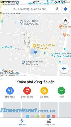 Giao diện chính của Google Maps