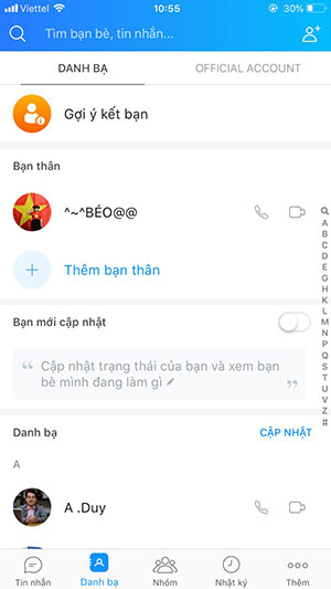 Thêm bạn thân thành công