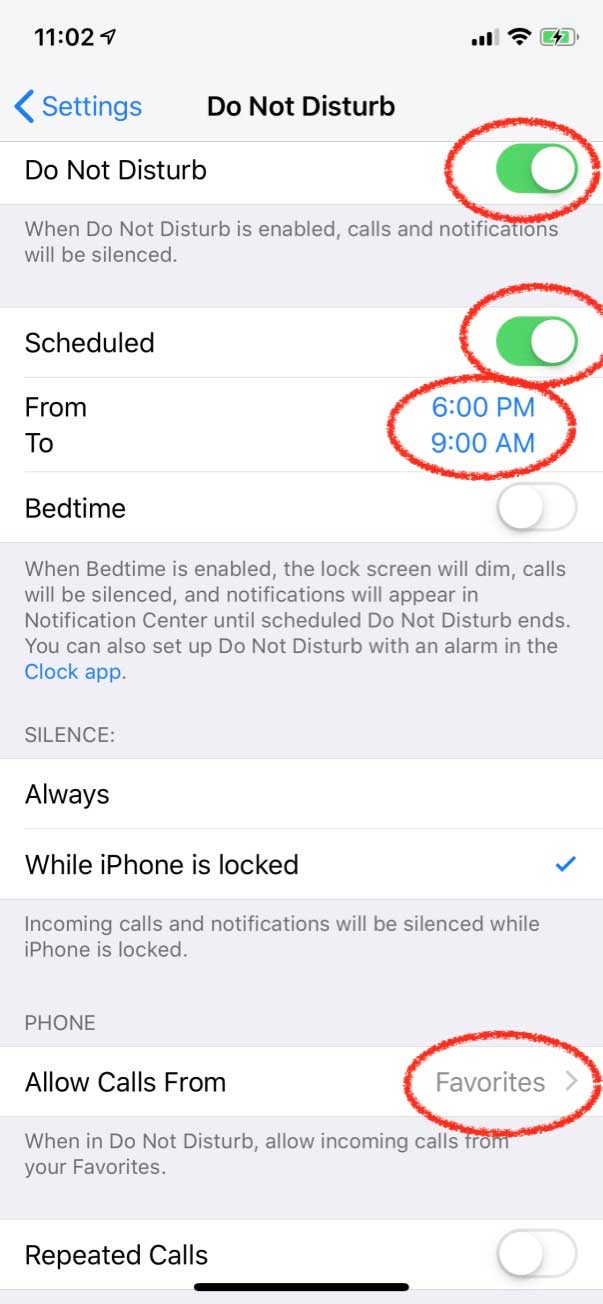 Cấu hình Do Not Disturb của iPhone 