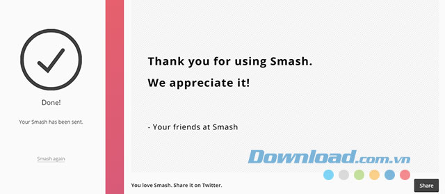 Chia sẻ file thành công trên Smash