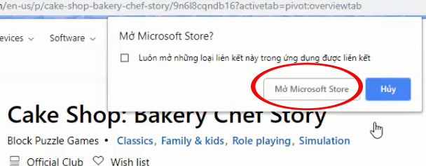 Mở và cài đặt trên Microsoft Store