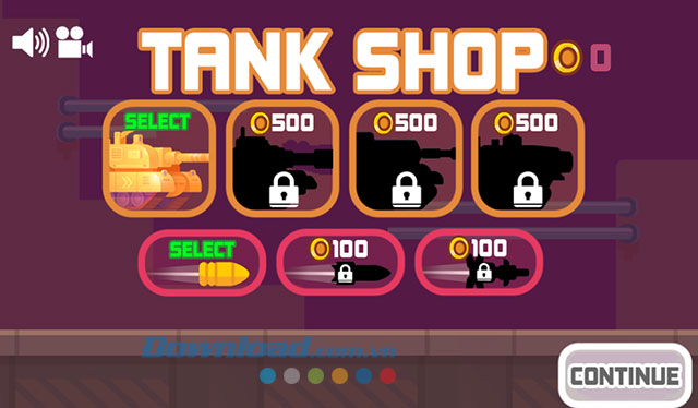 Cửa hàng trên game Tanks Stars