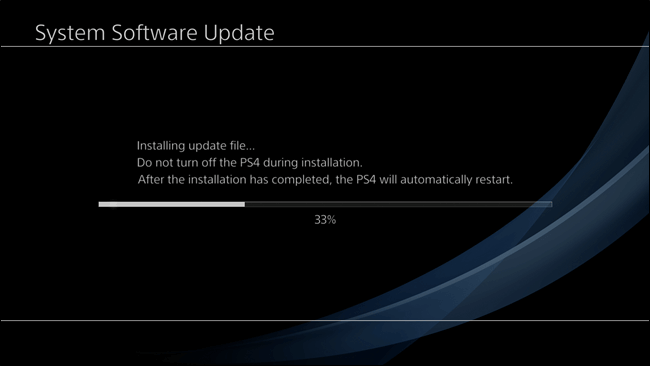 Đợi cập nhật PS4 hoàn thành
