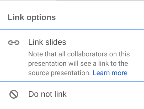 Liên kết slide bằng Google Slides