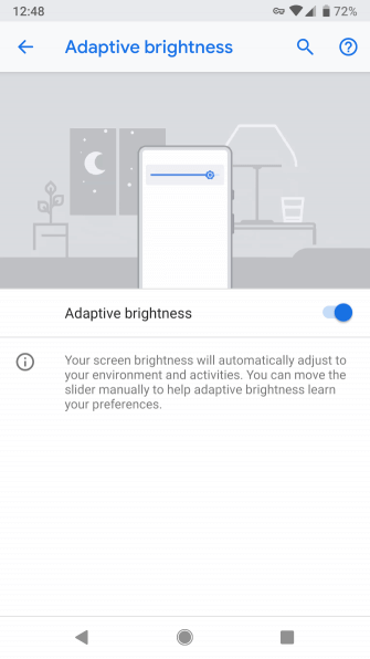 Tính năng điều chỉnh độ sáng của Android Pie
