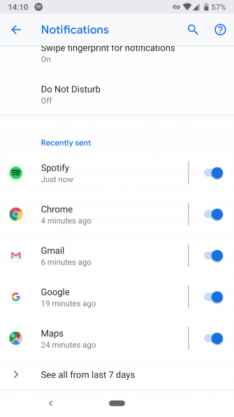Android Pie 9 quản lý thông báo rõ ràng tới người dùng