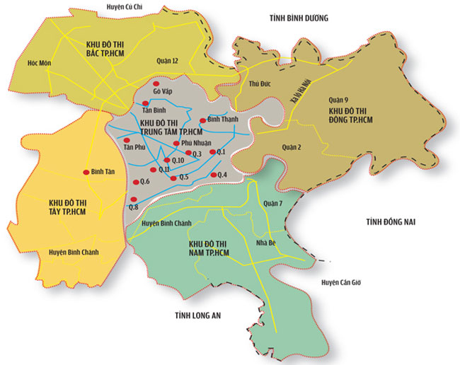 Bản đồ địa giới hành chính TP HCM