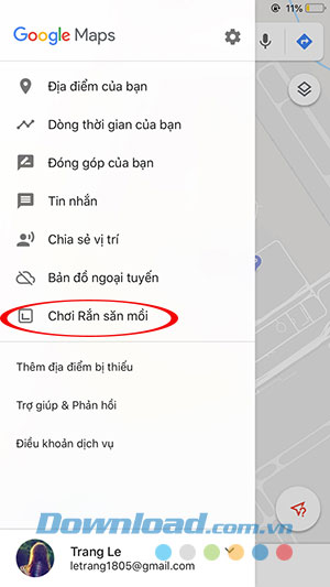 Chơi game rắn săn mồi trên Google Maps