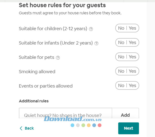 Chi tiết hơn về yêu cầu đối với khách thuê do bạn đặt ra