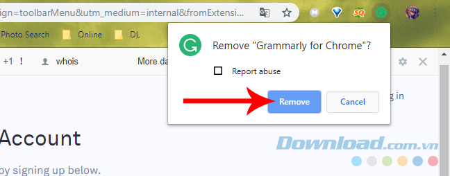 Remove Grammarly khỏi Chrome