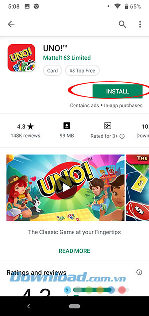 Cài đặt game UNO