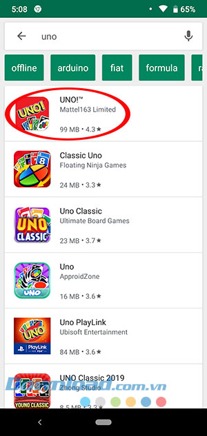 Tìm kiếm game UNO