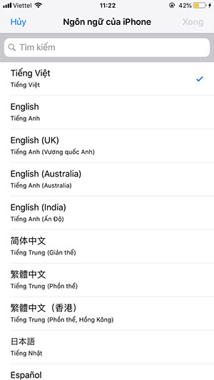 Cài đặt ngôn ngữ tiếng Việt cho iPhone