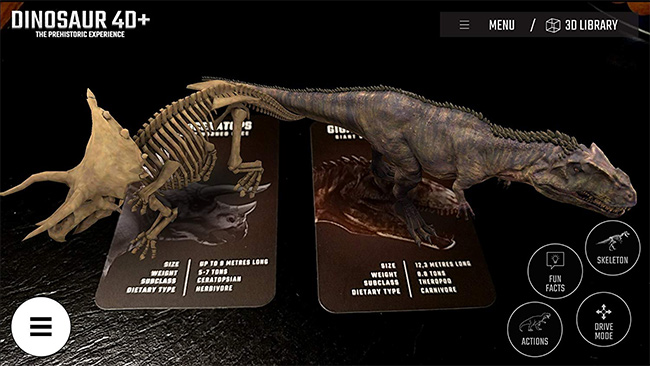 Cách sử dụng Dinosaur 4D+ để quan sát khủng long 4D